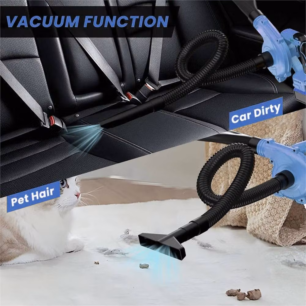 VOGREX 48V 2-in-1 Cordless Leaf Blower Vacuum with 2 Rechargeable Batteries in Blue – 4