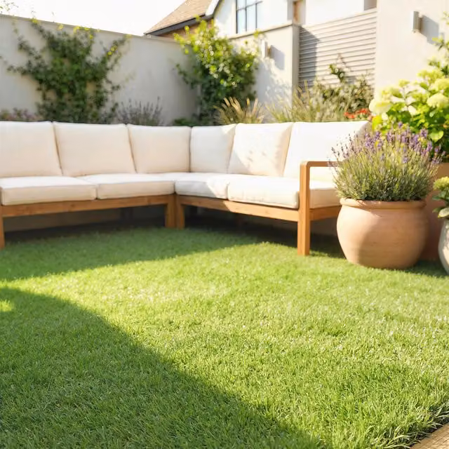 Outsunny 2-Piece Green Artificial Grass Turf with Self-Draining Feature, W: 1 m, L: 4 m