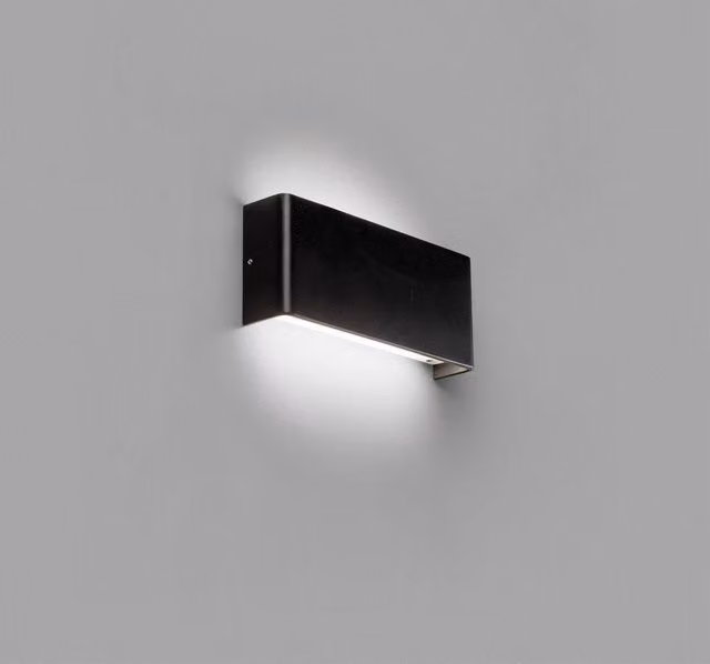 Netlighting Nash Modern Integrated LED Up and Down Wall Light, Black, 3000K – 3