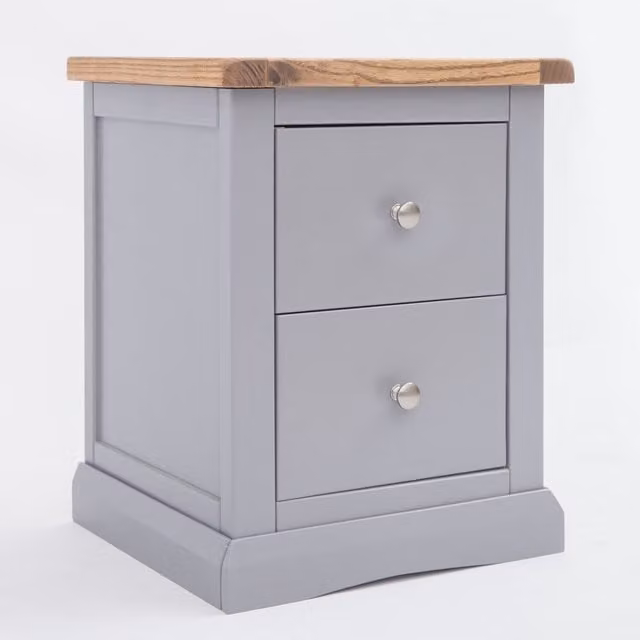 Cabinet Bits Rocca 2 Drawer Bedside Cabinet in Grey Ash Wood