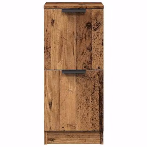 vidaXL Set of 2 Modern Sideboards in Old Wood Brown, W/D/H: 30 x 30 x 70 cm – 4