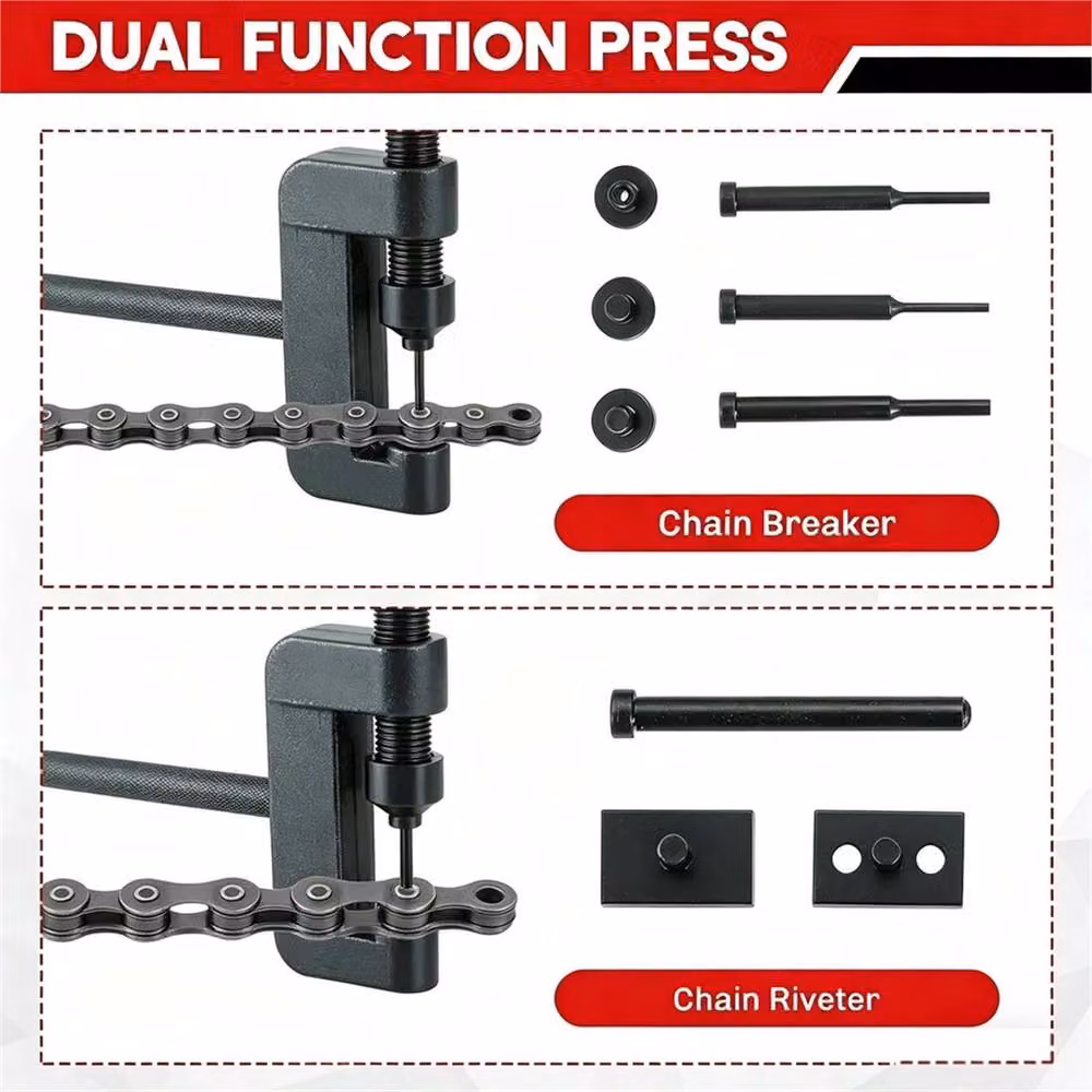 Nordara 13pc Steel Motorcycle Chain Breaker and Riveter Set in Black – 3