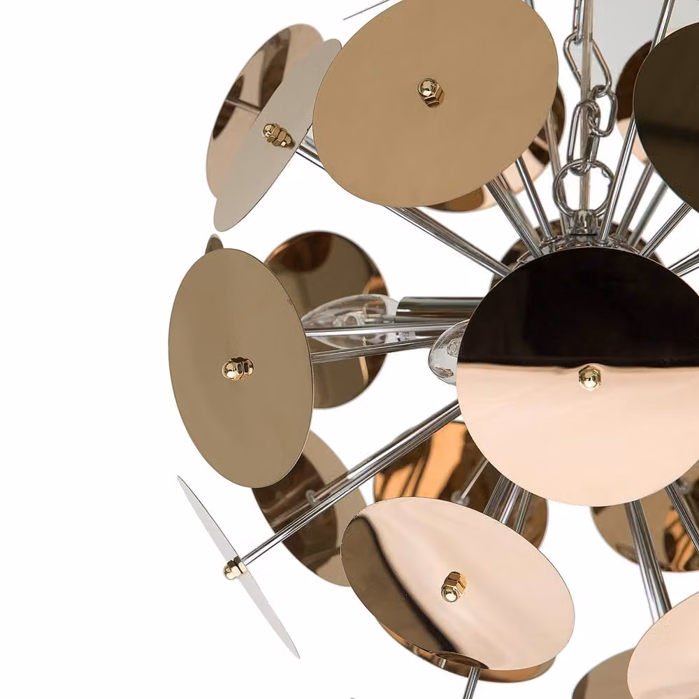 Wyld and Coco Copper Disk 4-Light Industrial Art Deco Suspended Pendant Lamp – 3