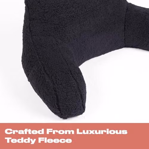OHS Teddy Fleece Reading Pillow with Arms for Adults in Black W/D/H: 60 x 40 x 60 cm – 3