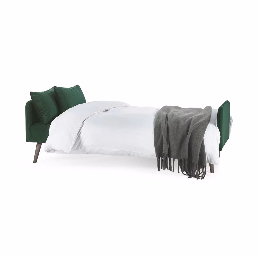 Cheshire Premium Andara Green Velvet Upholstered Sofa Bed with Sleeping Function – 1
