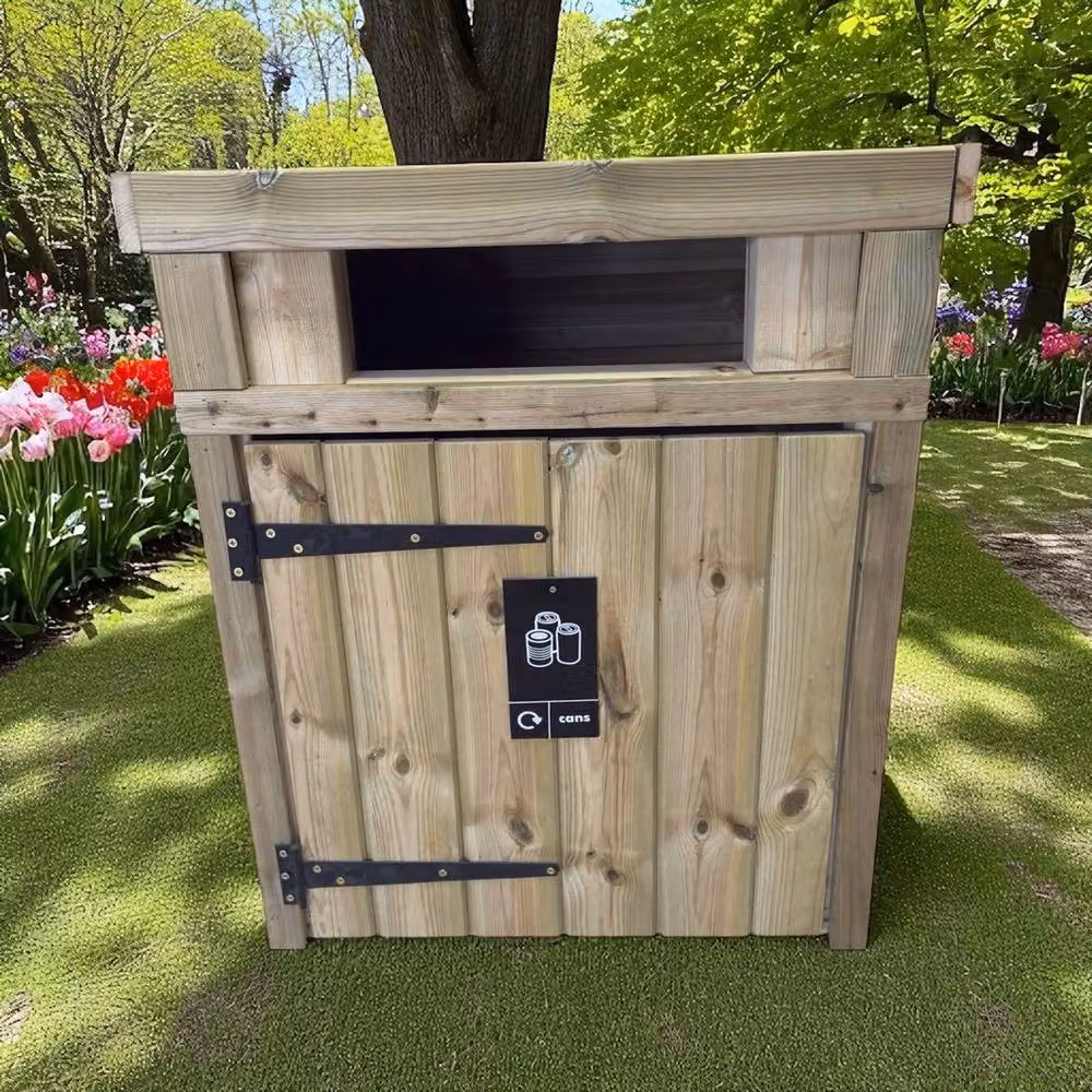 Buttercup Farm Single Commercial Wooden Bin Store for Outdoor Use, Brown, W: 65 cm, D: 77 cm, H: 93 cm – 2