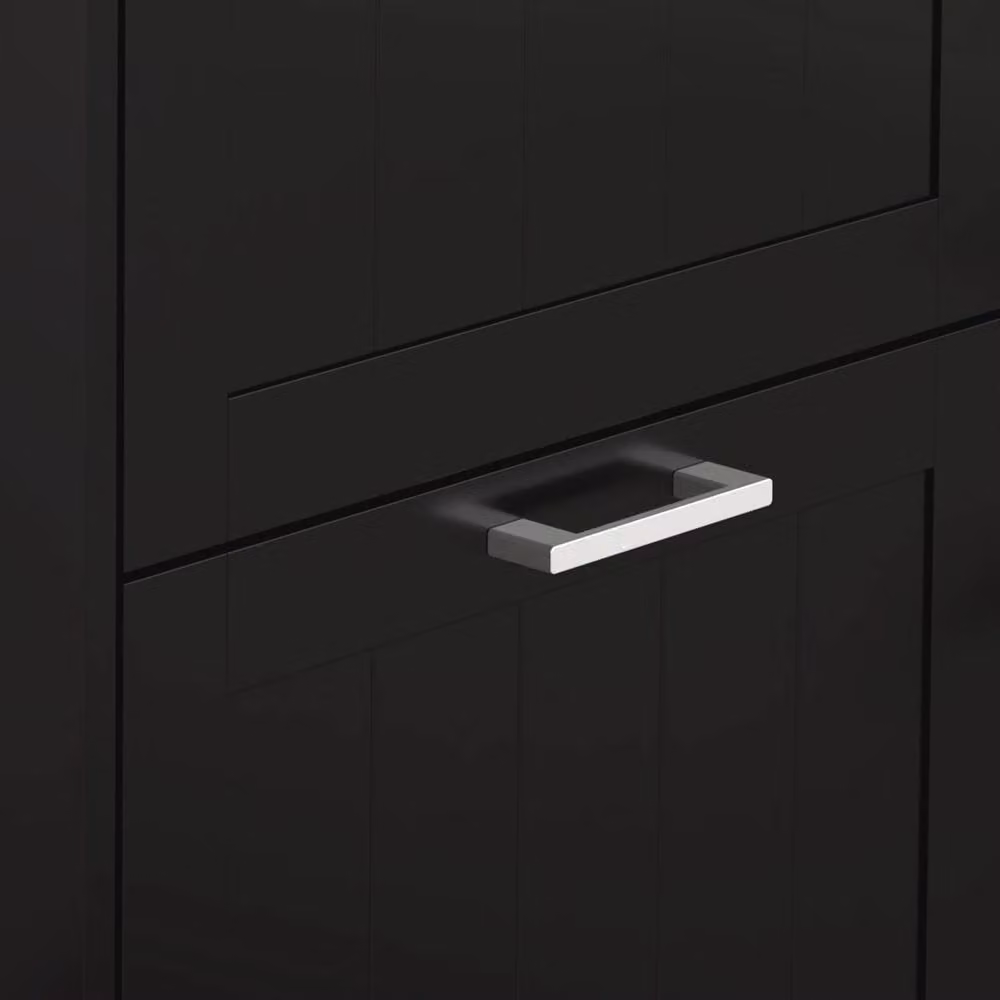 Wyld Haus Kaso Black 3 Drawer Slim Shoe Cabinet with Tilting Compartments and Adjustable Internal Shelves, W/D/H: 54 x 24 x 117.5 cm – 5