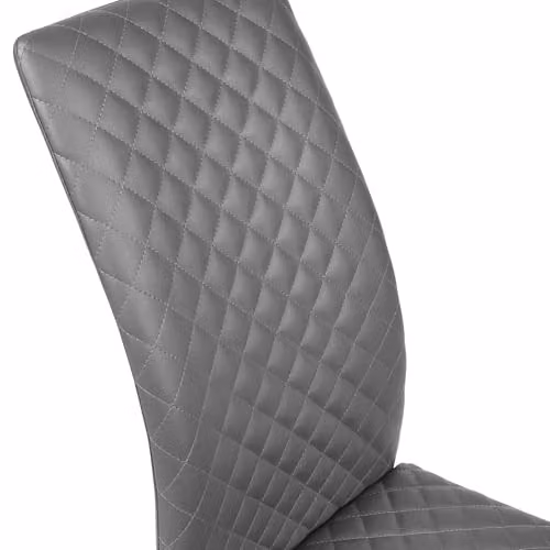 Julian Bowen Xavier Set of 4 Modern Grey Faux Leather Dining Chairs with Black Cantilever Legs, H 100 x W 43 cm – 6