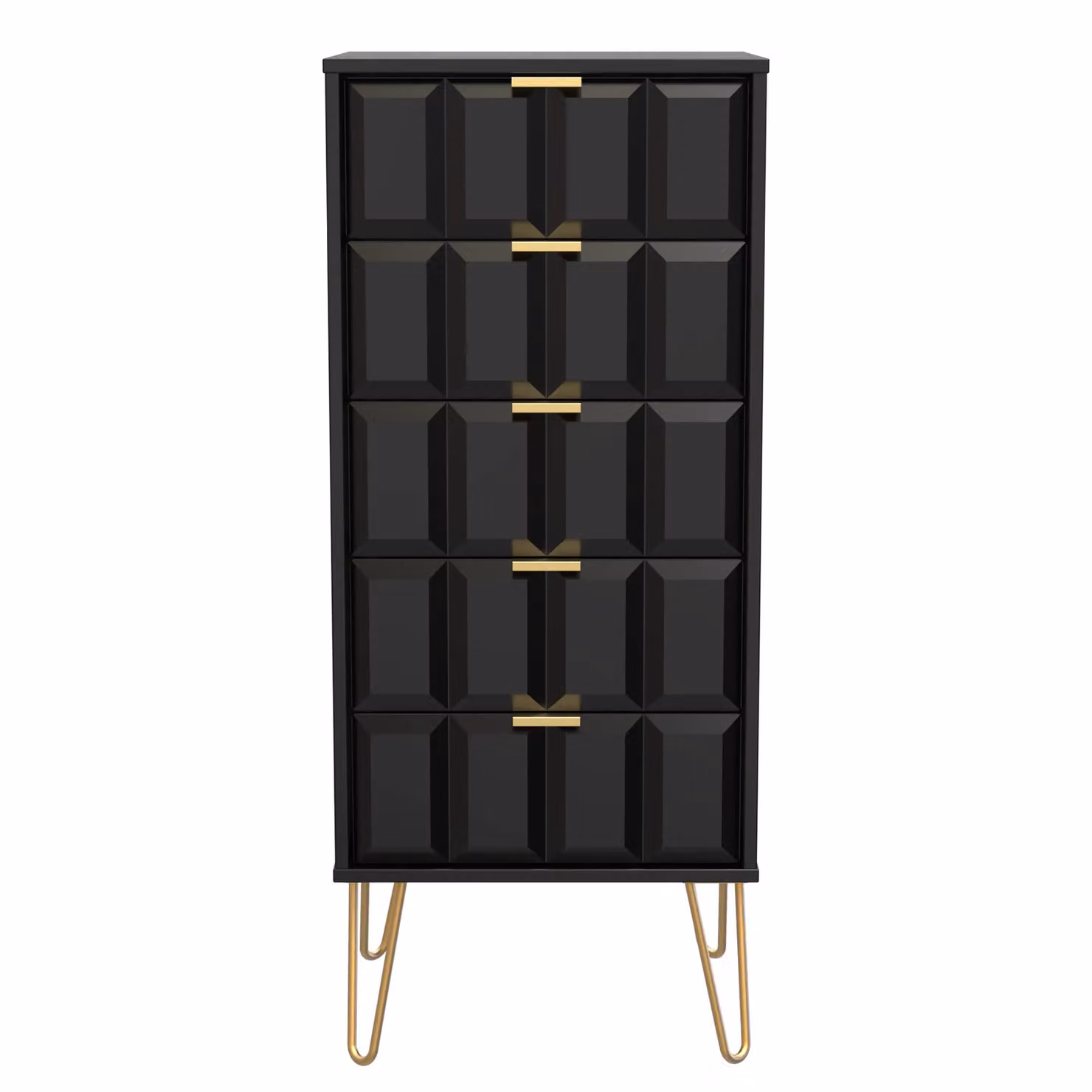 2 U Metro 5 Drawer Tallboy in True Black and Gold – 2