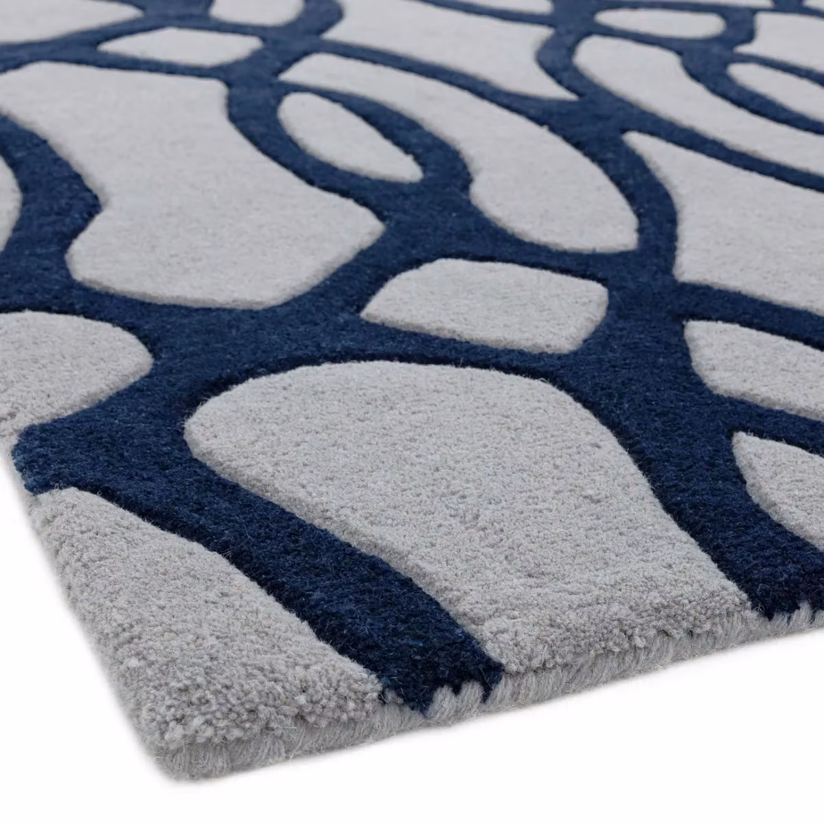 The Rug Shop UK Blue Abstract Handmade Area Rug, W: 160 cm, D: 230 cm – 4