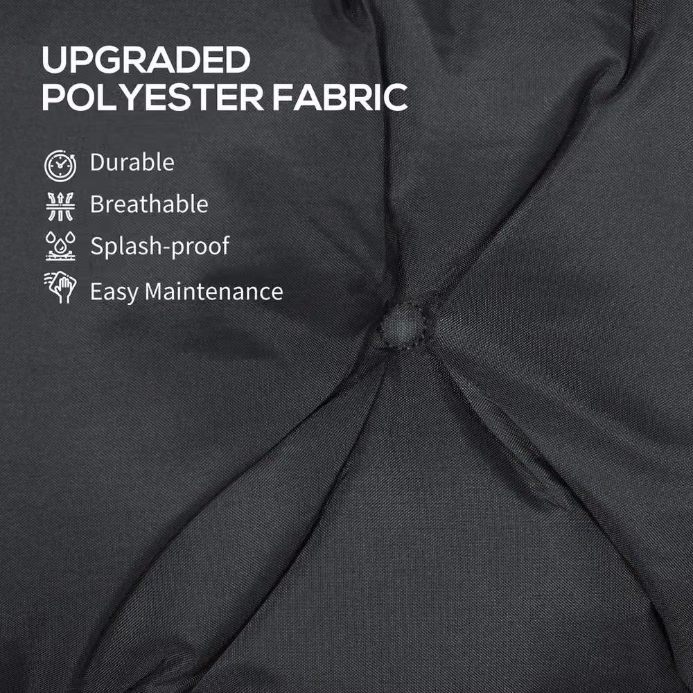 NESTLUNE 3 Seater Garden Bench Cushion in Black, Water Repellent and Breathable Polyester, W: 100 cm, D: 15 cm – 4