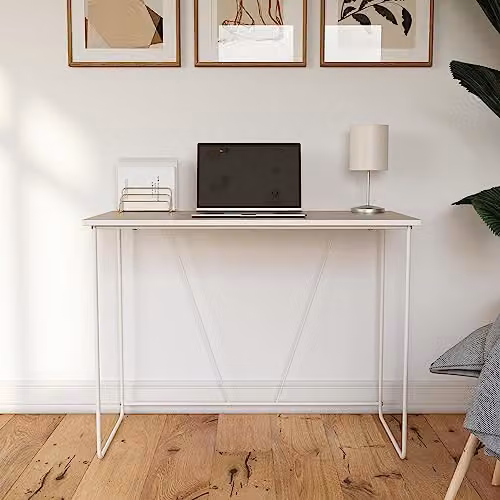 DHP Dante Minimalist Computer Desk in Sand and White – 2