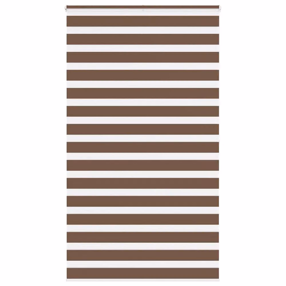 Berkfield Home Brown Zebra Day and Night Blind with Polyester Fabric, W: 120 cm, H: 200 cm – 2
