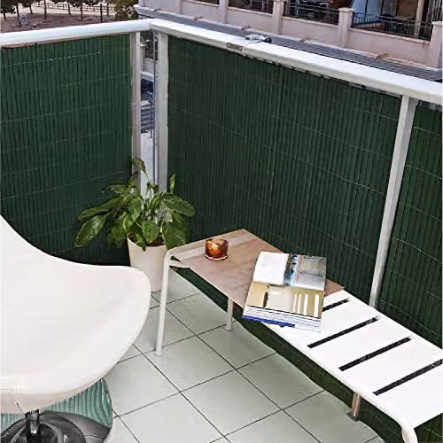 True Products Artificial Bamboo PVC Garden Fence Privacy Screening, Green, W: 400 cm, H: 200 cm – 5