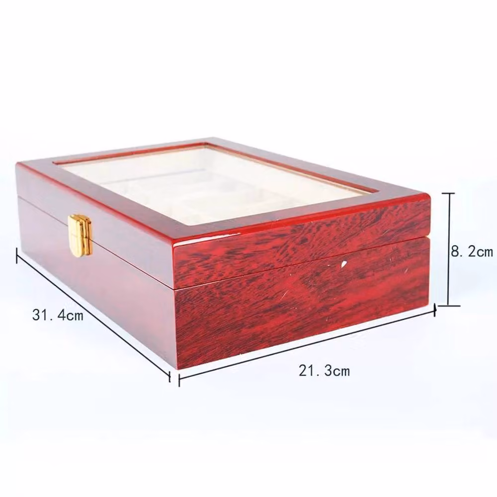 Kelvenix 12-Slot Watch Display and Jewelry Storage Box in Brown and Gold – 2