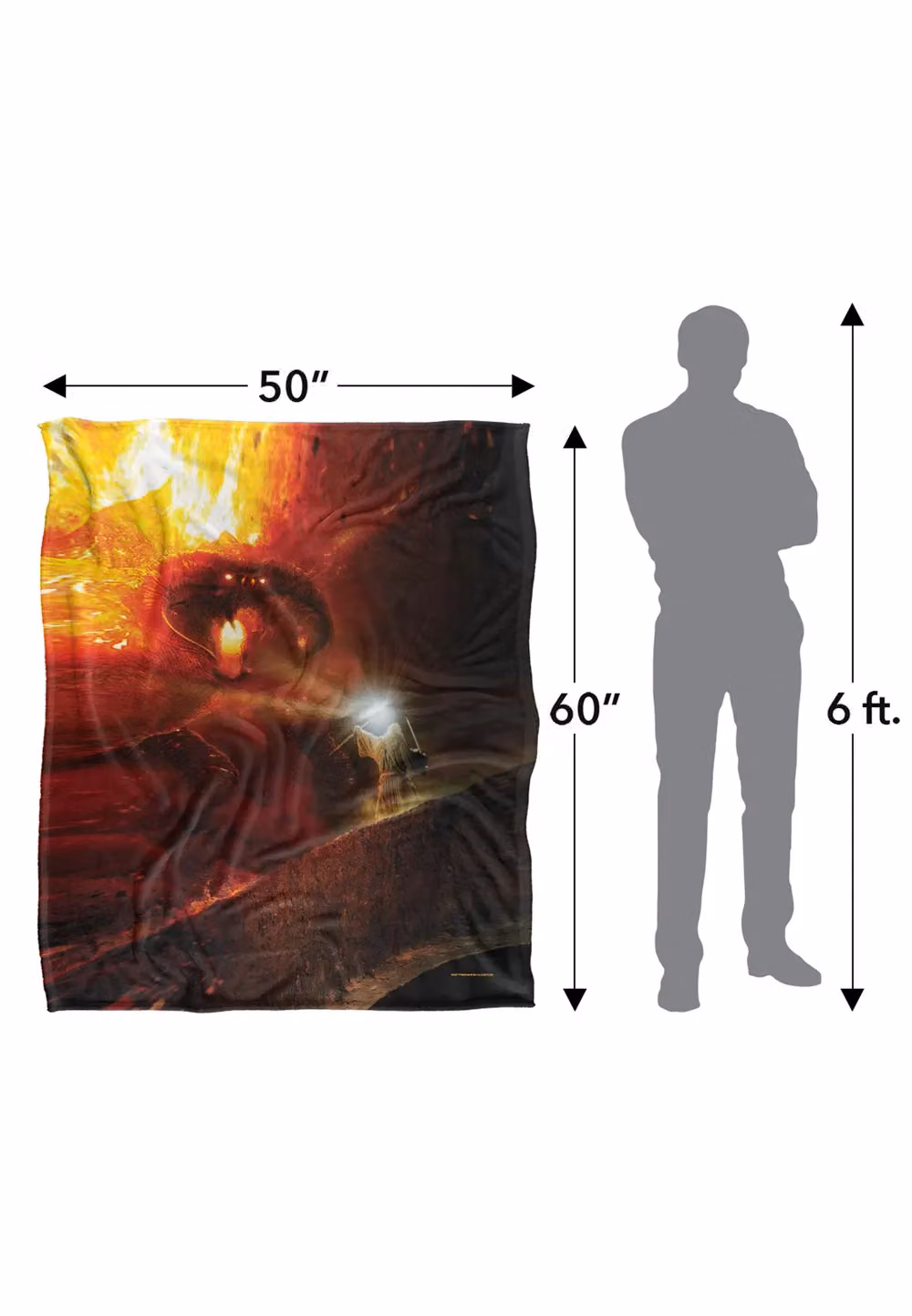 LOGOVISION Lord of the Rings Super Soft Fleece Throw Blanket, Multicolour and White, W: 152 cm, D: 127 cm – 7
