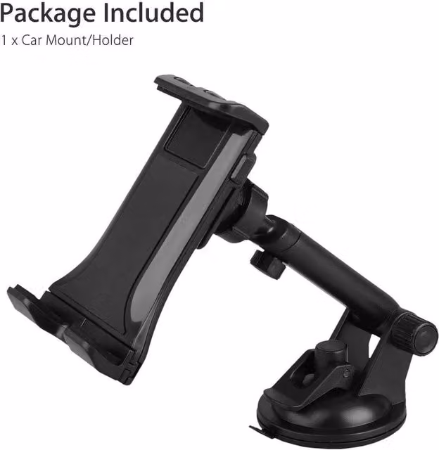 NESTLUNE Universal Car Tablet and Phone Holder for Dashboard or Windscreen, Black – 1