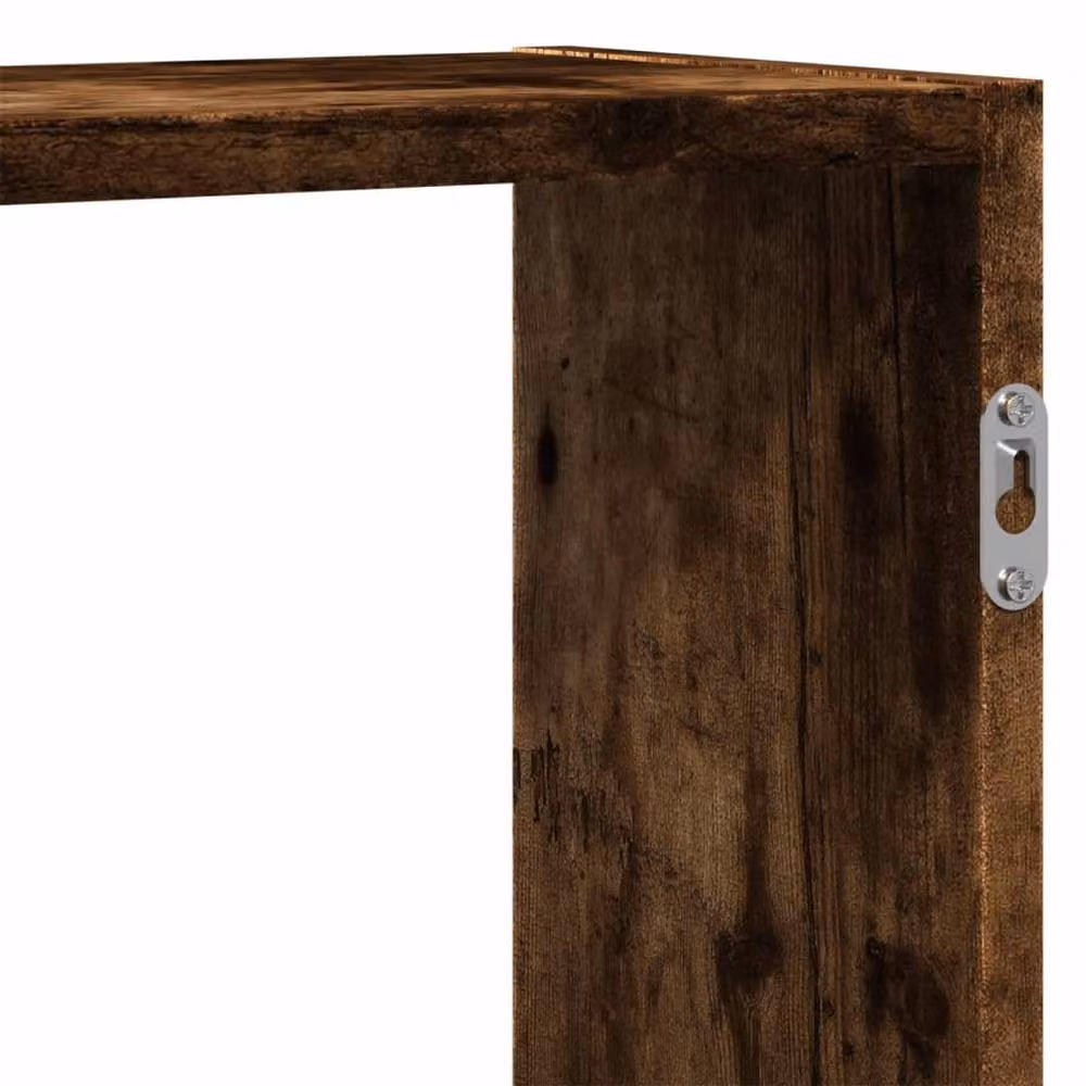 Berkfield Home Wall Mounted Smoked Oak Shelf in Brown, W/D/H: 129 x 18 x 42 cm – 5