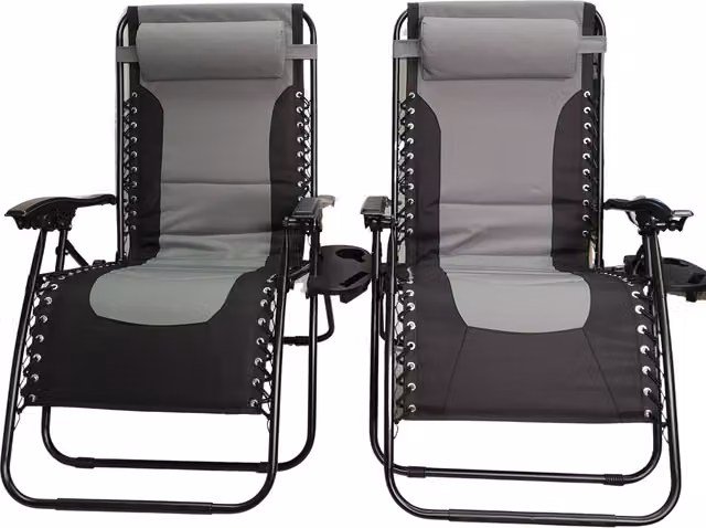 Samuel Alexander Luxury Padded Chair Lounger in Black and Grey