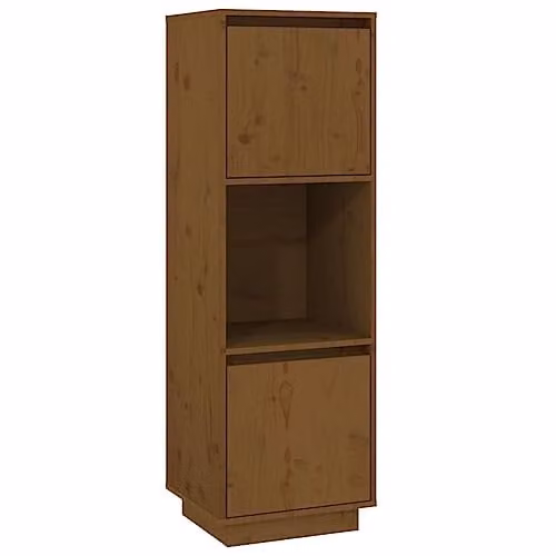 vidaXL Highboard in Brown Solid Pine Wood, W/D/H: 38 x 35 x 117 cm