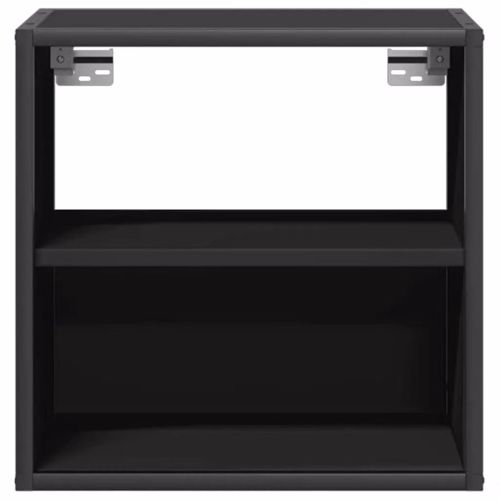 Berkfield Home Wall-mounted Bedside Cabinet Black W: 40 cm, D: 31 cm, H: 39.5 cm – 5