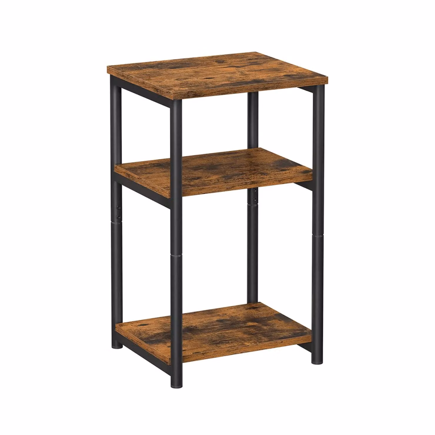 Rafaelo Mobilia 3 Tier Square Side Table with Steel Frame in Brown, W/D/H: 30 x 30 x 58 cm – 4