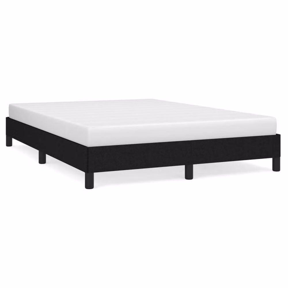 Berkfield Home Upholstered Double Bed Frame in Black Fabric, W: 135 cm, L: 190 cm – 2