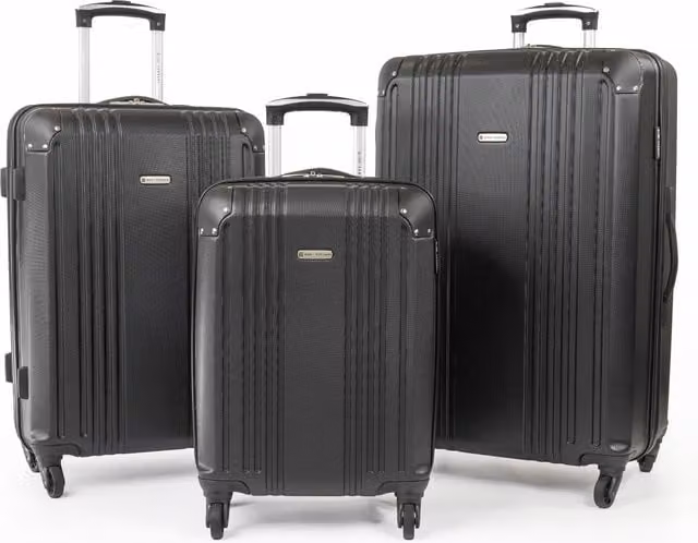 Gino Ferrari Business Travel Hard Shell Suitcase in Black, Medium Size (H 66.0 cm x W 45.0 cm)