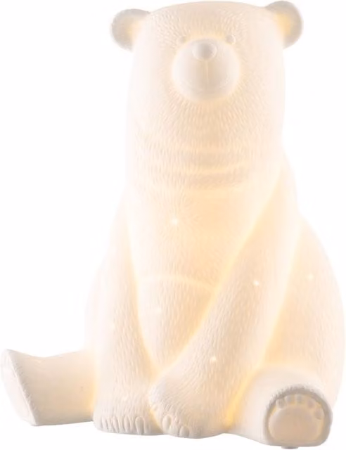 Belleek Living Bear Ceramic Tabletop Luminaire in White with Warm White Bulb, Height: 25.4 cm – 1