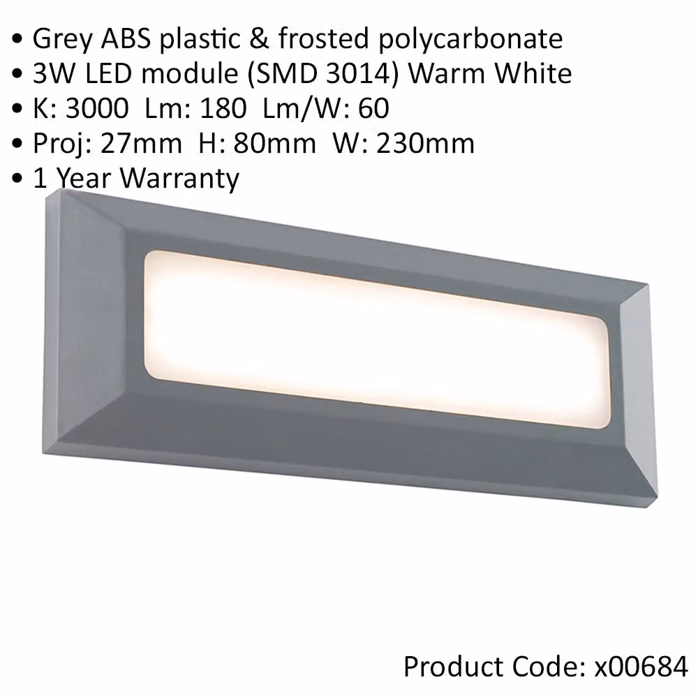 Loops 4 Pack Outdoor IP65 Pathway Guide Lights with 3W Warm White LED in Grey – 2