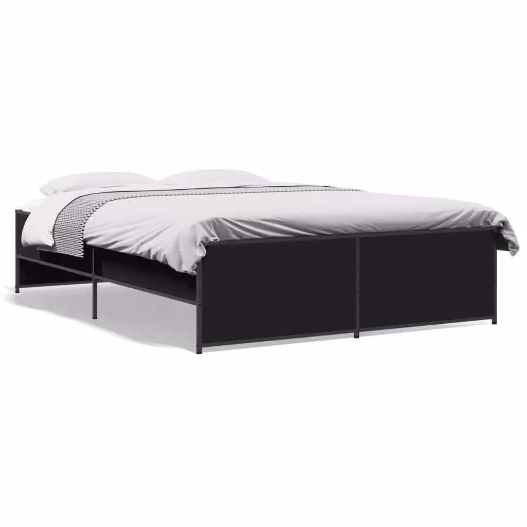 Berkfield Home Small Double Bed Frame in Black, W/D/H: 120 x 200 cm – 2