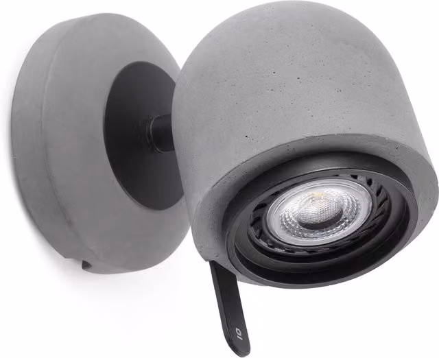 Faro Stone Adjustable Industrial Wall Spotlight in Grey