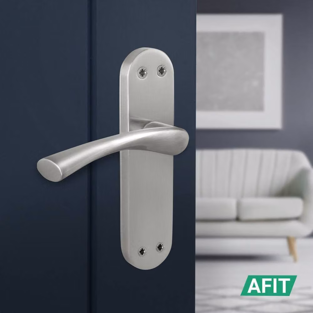 AFIT Satin Nickel Twist Handle Latch Hinges and Novi Backplates, 5 Pairs, Silver, 150 x 150 mm – 4
