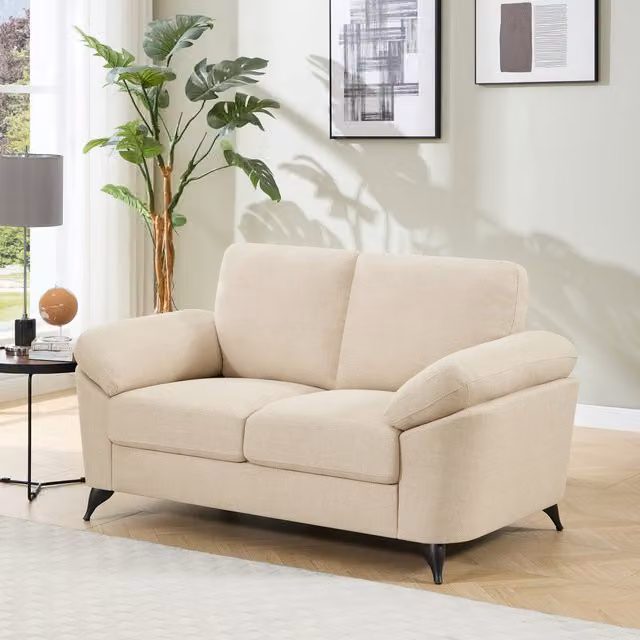 More4Homes Malmo Scandi Style 2 Seater Fabric Sofa in Beige