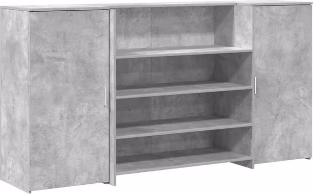 Berkfield Home Reception Desk in Concrete Grey, W/D/H: 200 x 50 x 103.5 cm – 1