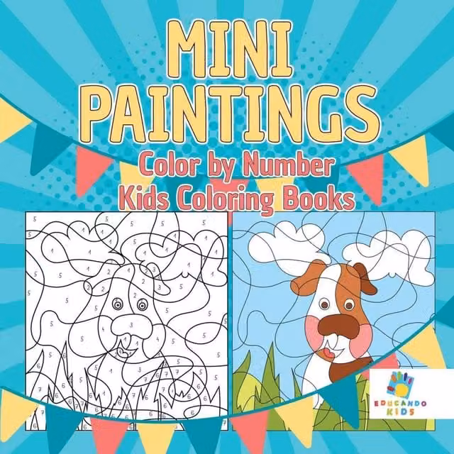 Educando Kids Mini Colour by Number Childrens Colouring Books, Multicolour Paperback