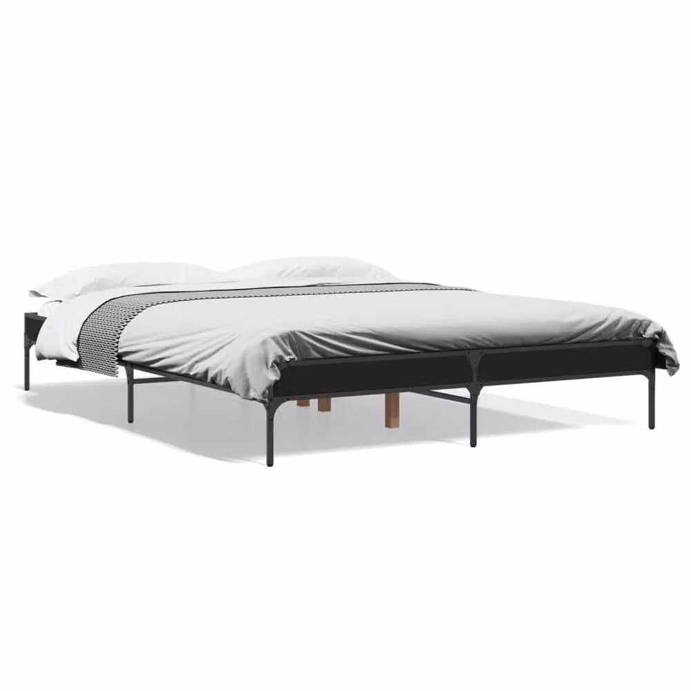 Berkfield Home Durable Bed Frame in Black, W/D/H: 140 x 203 x 30 cm – 3