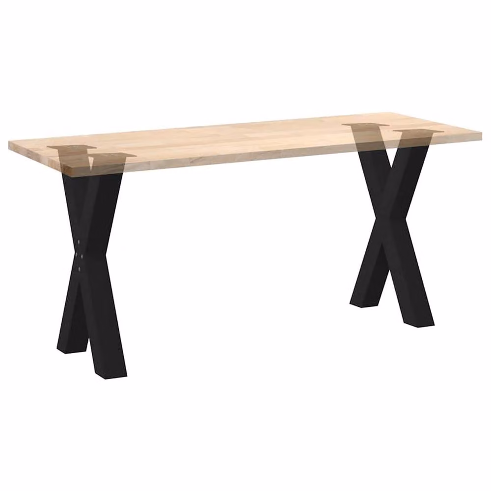 Berkfield Home X-Shaped Dining Table Legs, 2 Piece Set, Black Matt Steel, H: 72-73 cm, W: 60 cm – 4