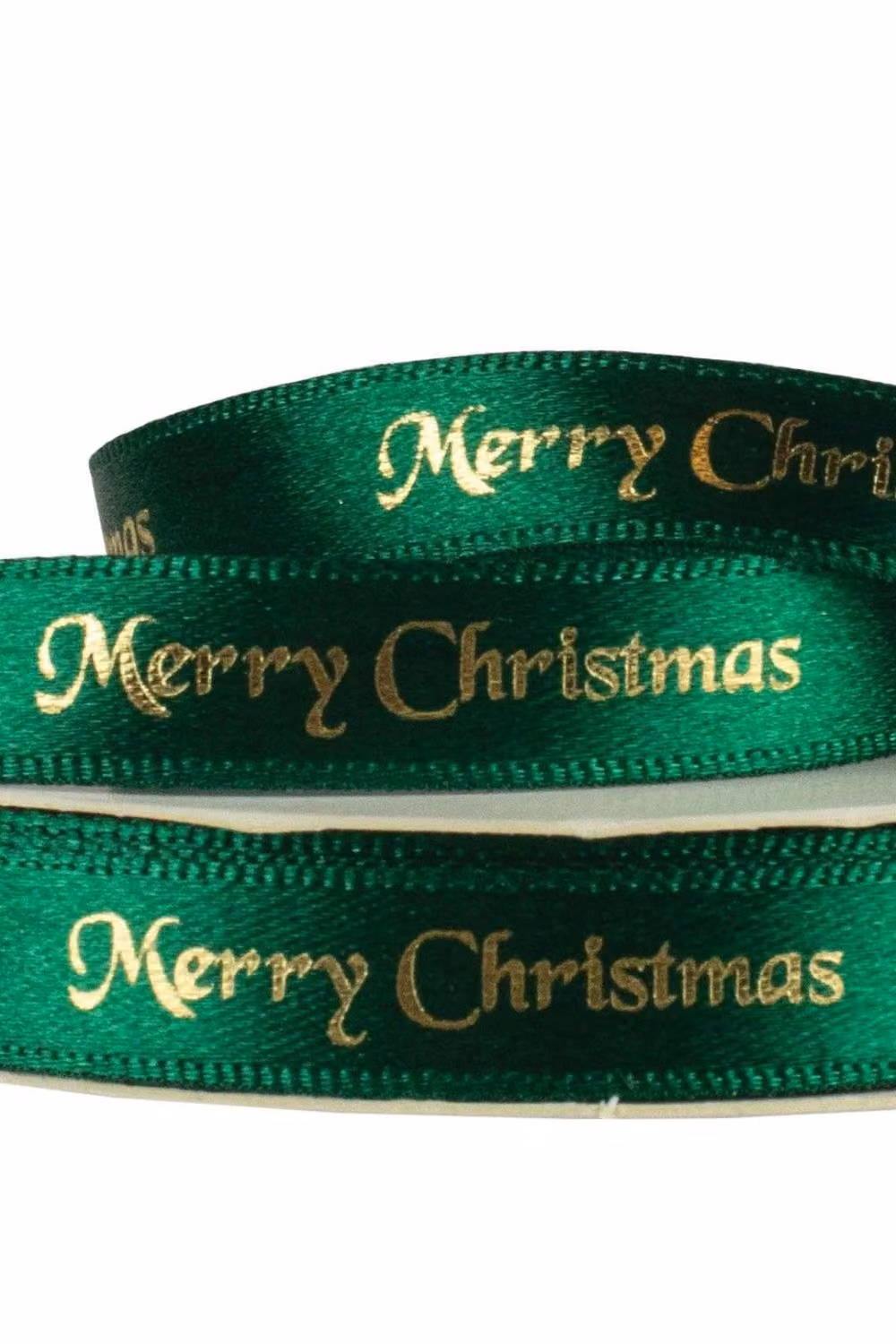 KDMD Green and Gold Merry Christmas Satin Ribbon 10mm – 4