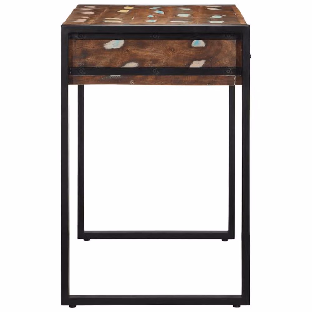 Berkfield Home Multicolour Reclaimed Solid Wood Writing Desk, W/D/H: 100 x 50 x 75 cm – 3