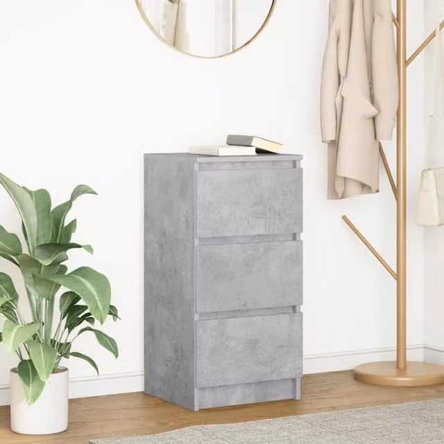 Berkfield Home Sideboard in Concrete Grey, MDF, W/D/H: 37.5 x 35.0 x 76.0 cm – 1