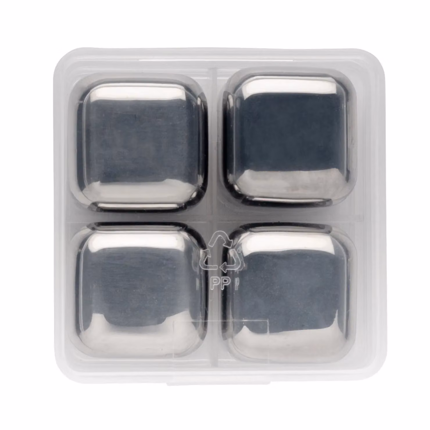 XD Design Stainless Steel Reusable Square Ice Cube Trays, Pack of 4, Silver – 2