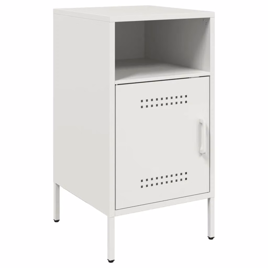 Berkfield Home White Metal Bedside Cabinet W/D/H: 36 x 39 x 68 cm – 2
