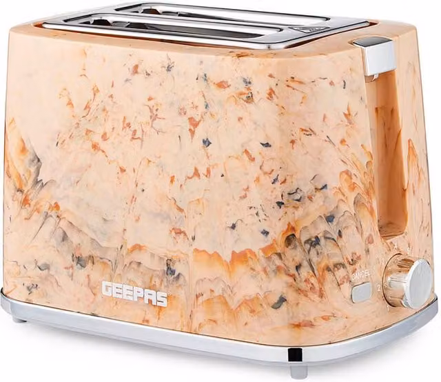 Geepas Skye Collection 2 Slice Bread Toaster with 7 Level Browning Control and Crumb Tray in Beige