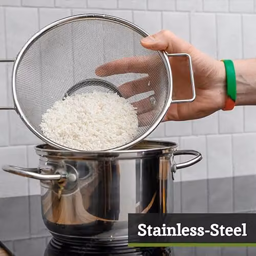 Orsina Zenigo 20 cm Fine Mesh Stainless Steel Sieve in Silver with Side Handles – 4