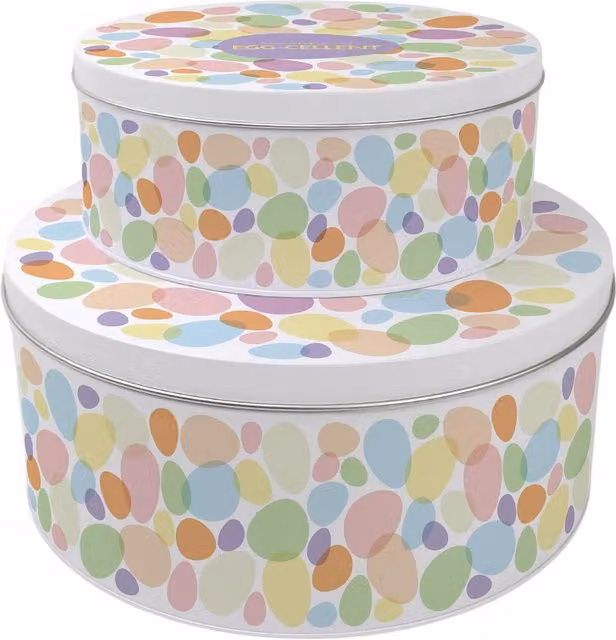 Purely Home Made Especially Egg-cellent Round Cake Tin Set in Multicoloured