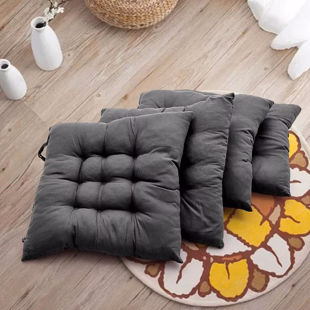 KORVIXA Set of 4 Black Breathable Chair Seat Pad Cushions with Ties – 3
