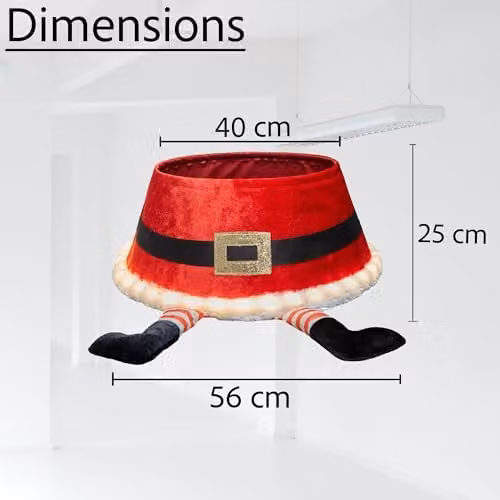 Shatchi Red LED Christmas Tree Skirt with Warm White Lights – 3
