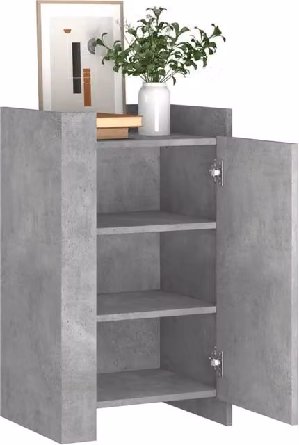 Berkfield Home Sideboard in Concrete Grey, W/D/H: 45 x 35 x 75 cm