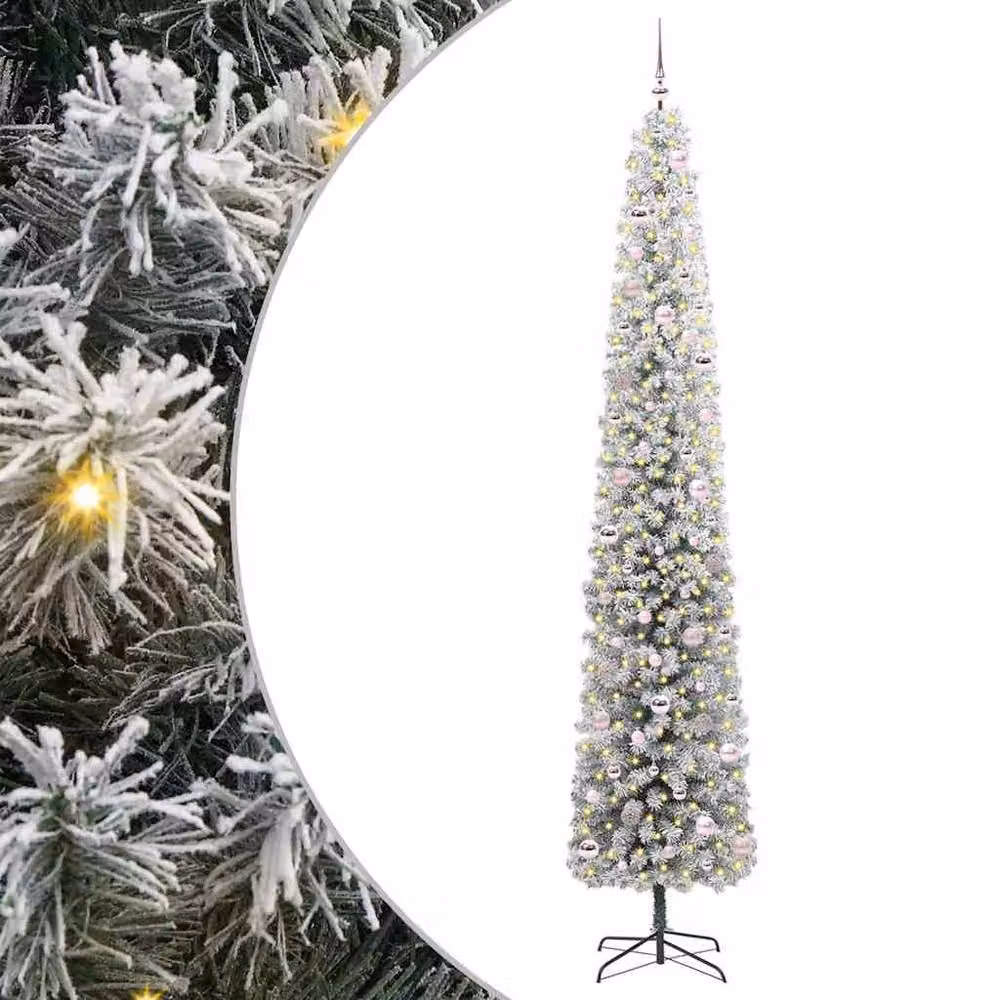 Berkfield Home Artificial Green Christmas Tree with 300 Warm White LEDs and Stand, Height: 270 cm – 2